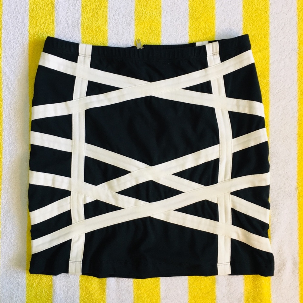 Material Girl Black & White Miniskirt NWT